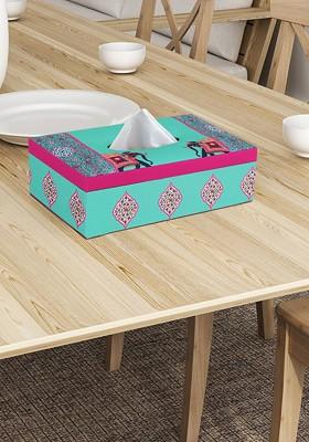 Blue And Pink Printed Tissue Holder