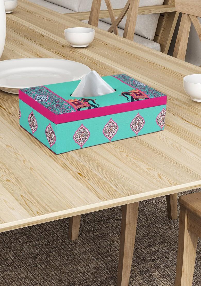 Blue And Pink Printed Tissue Holder