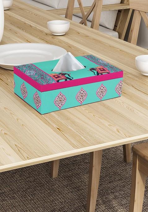 Blue And Pink Printed Tissue Holder