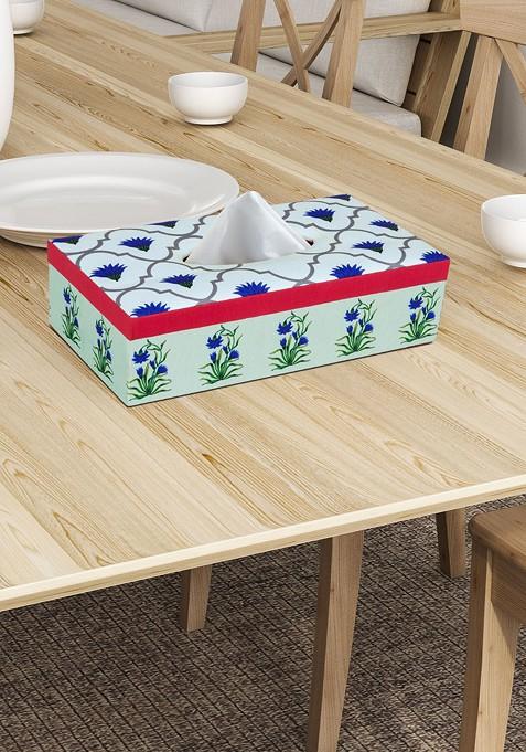 Blue And Grey Wooden Tissue Holder