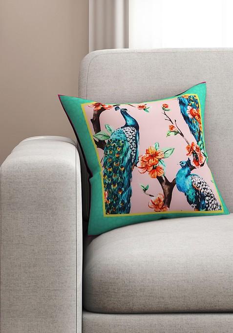 Grey Single Floral Square Cushion Covers