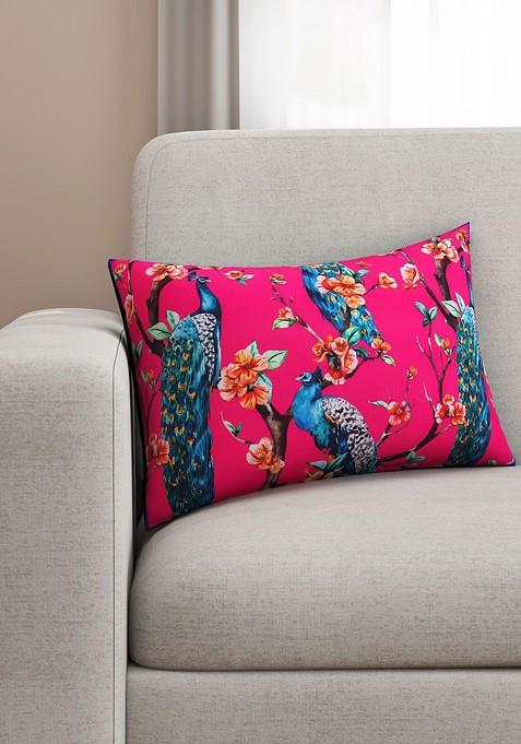 Pink Single Abstract Rectangle Cushion Cover