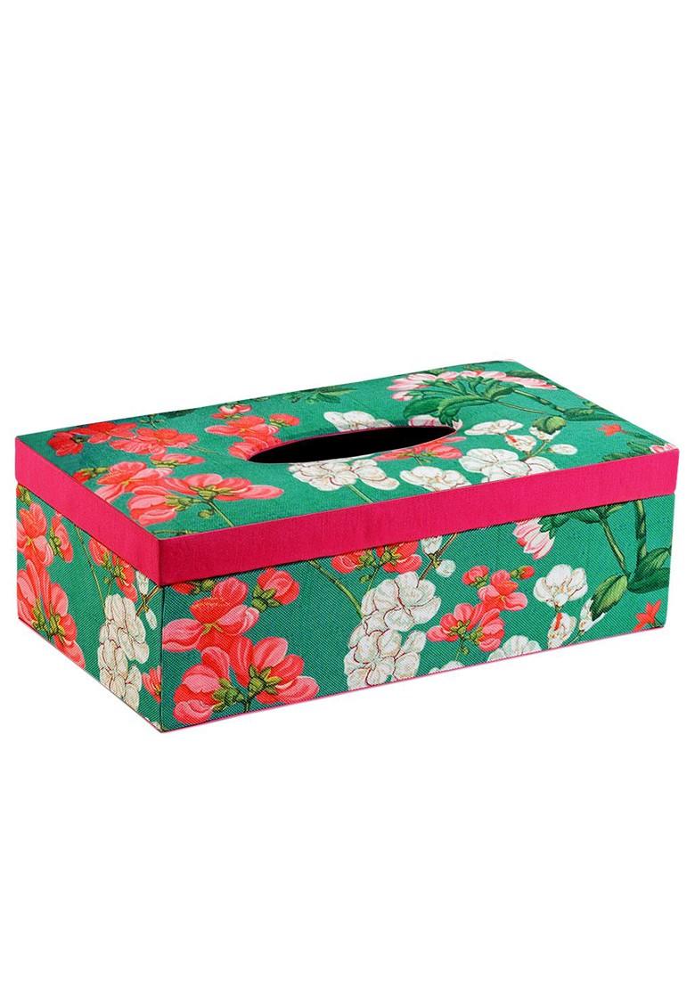 Green Printed Wooden Tissue Paper Box