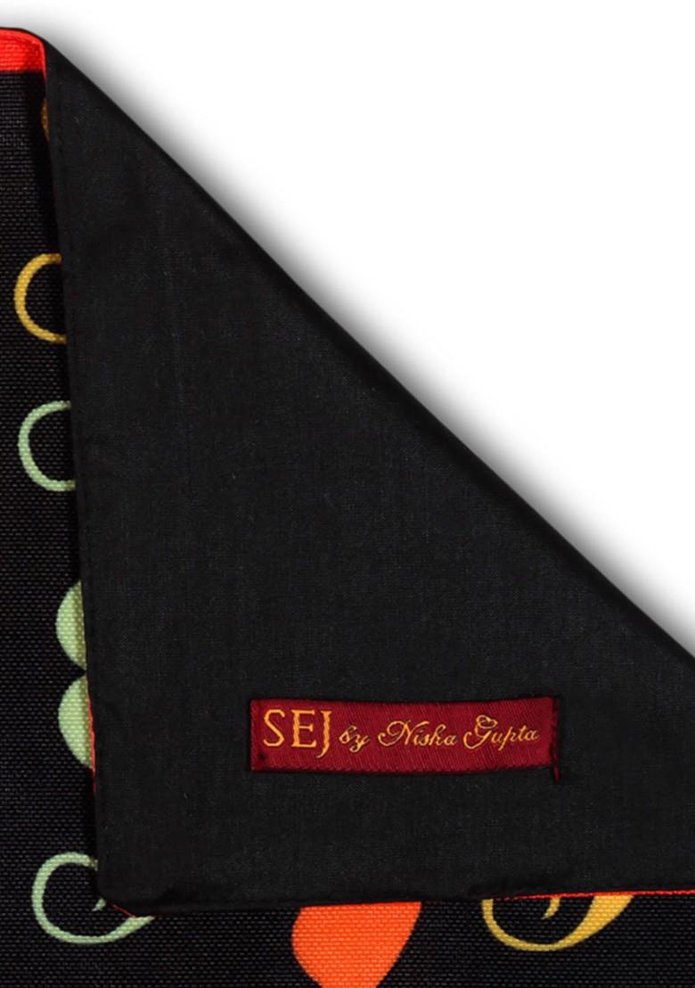 Black And Orange Printed Rectangular 48 X 13 Cotton Table Runner