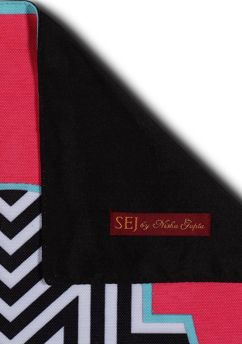 Pink And Black Printed Rectangular 48 X 13 Cotton Table Runner