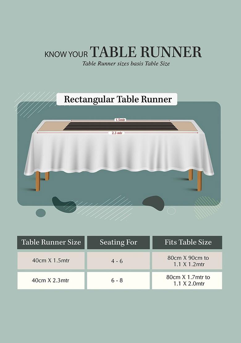 Sea Green Printed Rectangular 48 X 13 Cotton Table Runner