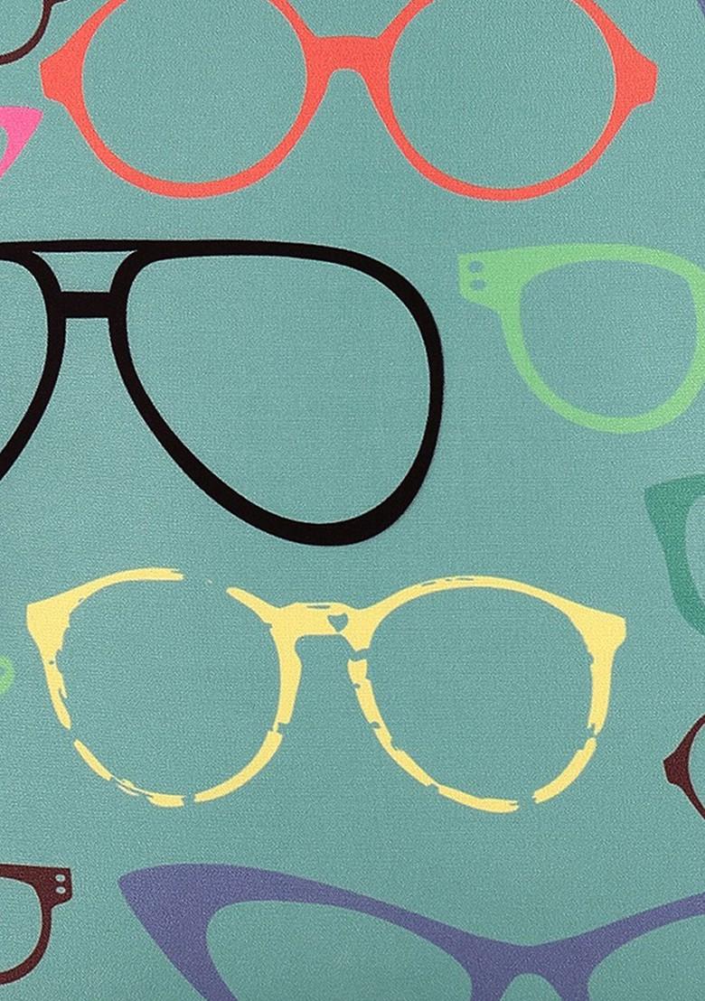 Green Set Of 2 Printed 16 X 16 Square Cushion Covers