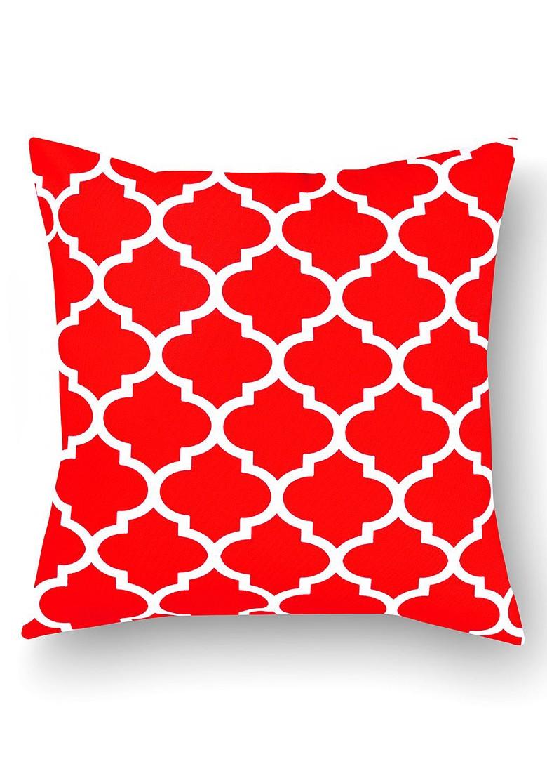 Red And White Set Of 5 16 X 16 Square Cushion Covers