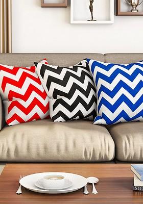 Multicoloured Set Of 3 16 X 16 Square Cushion Covers