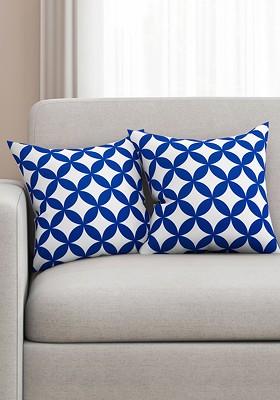 Blue And White Set Of 2 16 X 16 Square Cushion Covers