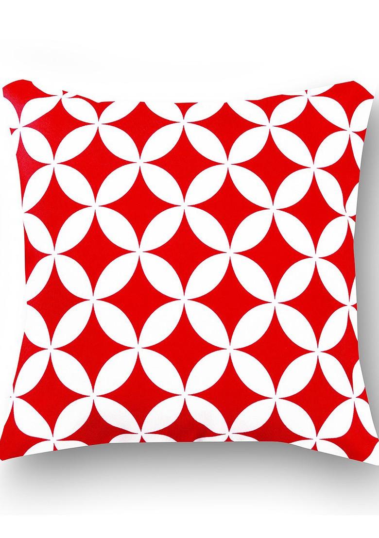 Red Set Of 2 Printed 16 X 16 Square Cushion Covers