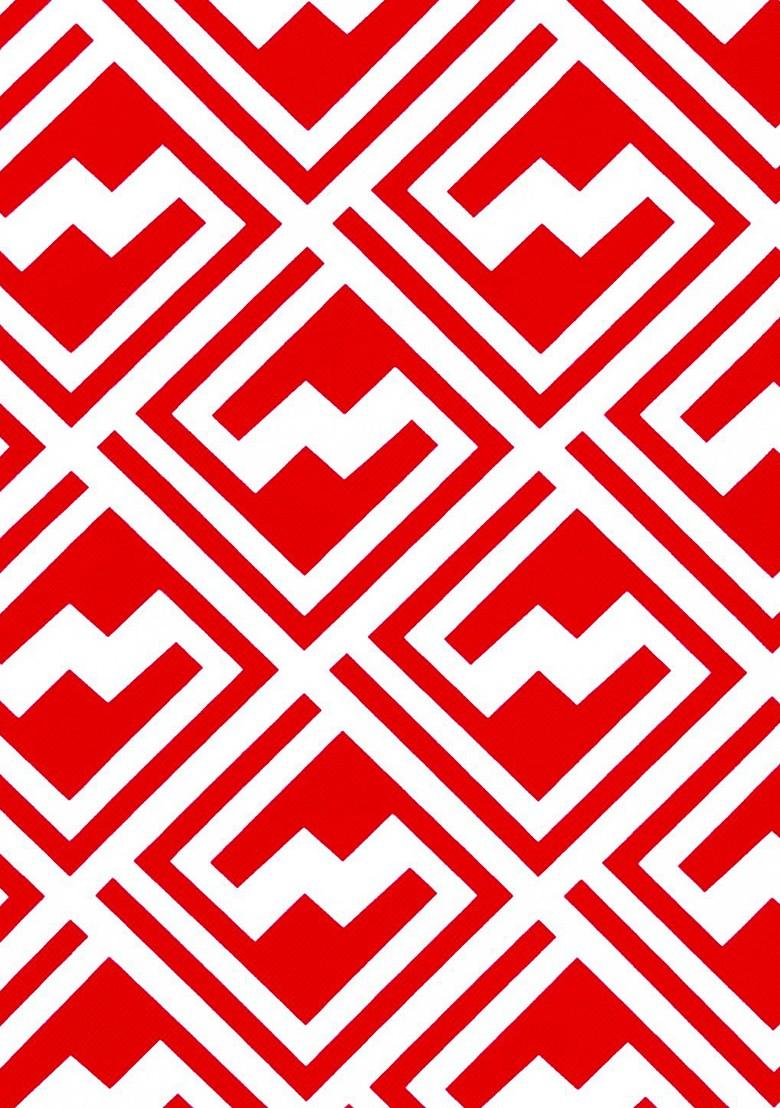 Red Set Of 2 Printed 16 X 16 Square Cushion Covers