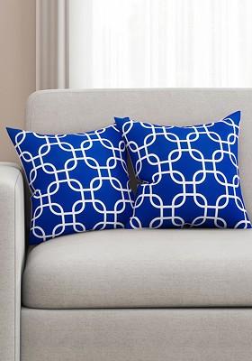 Blue And White Set Of 2 16 X 16 Square Cushion Covers