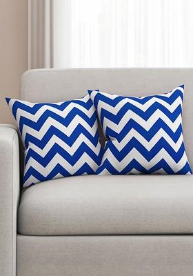 Blue And White Set Of 2 16 X 16 Square Cushion Covers