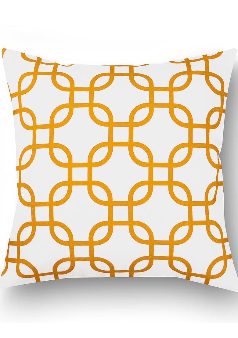 White Set Of 2 Printed 16 X 16 Square Cushion Covers