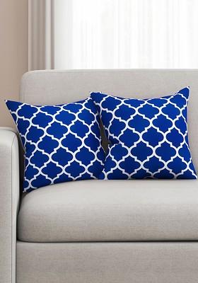 Blue And White Set Of 2 16 X 16 Square Cushion Covers