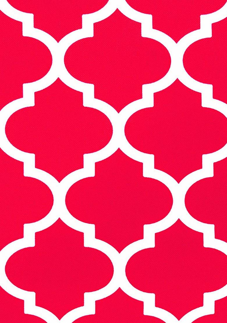 Pink And White Set Of 2 Printed 16 X 16 Square Cushion Covers