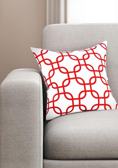 White Single Printed 16 X 16 Square Cushion Cover