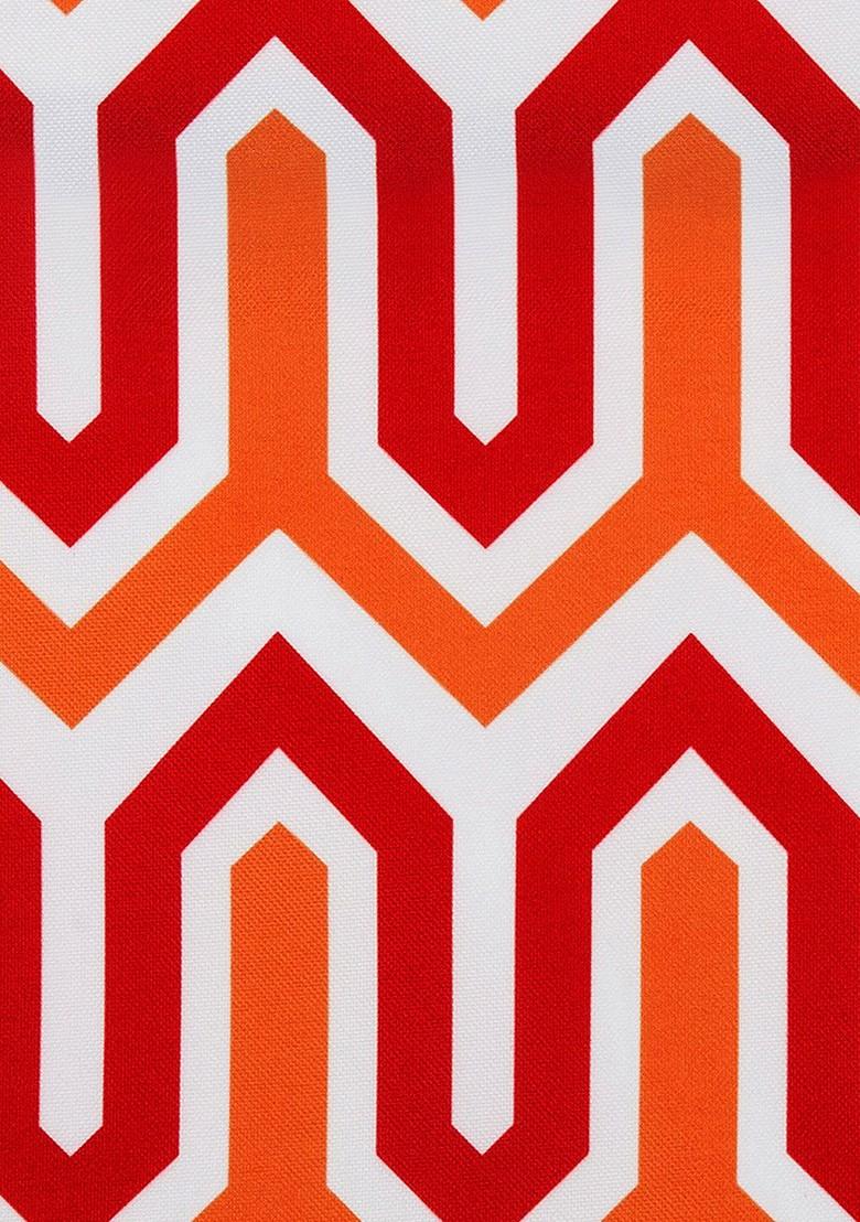 Set Of 5 Orange Printed 16 X 16 Square Cushion Covers