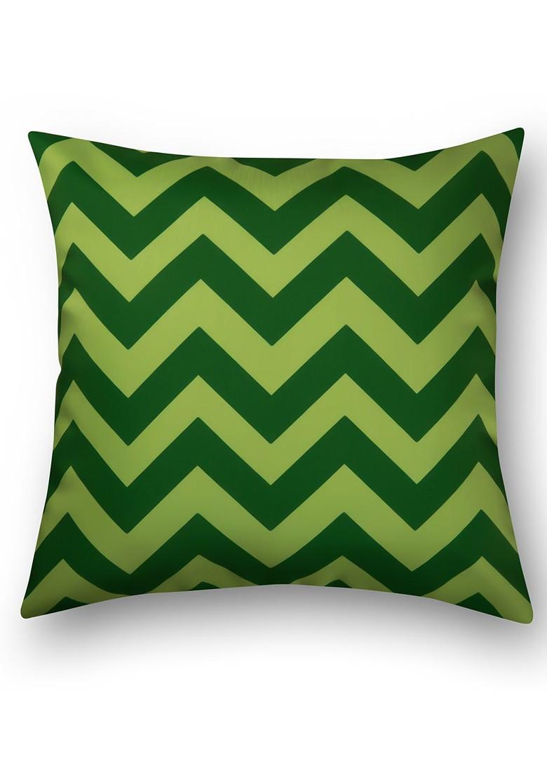 Green Set Of 2 Printed 16 X 16 Square Cushion Covers