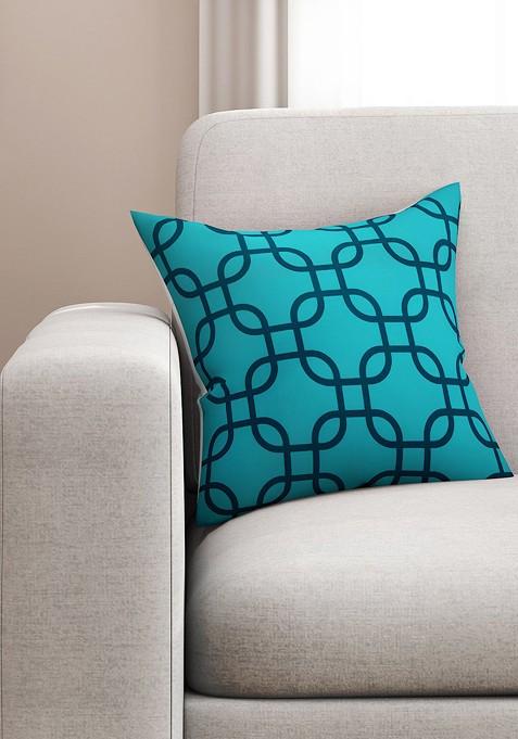 Blue Single Printed 16 X 16 Square Cushion Cover