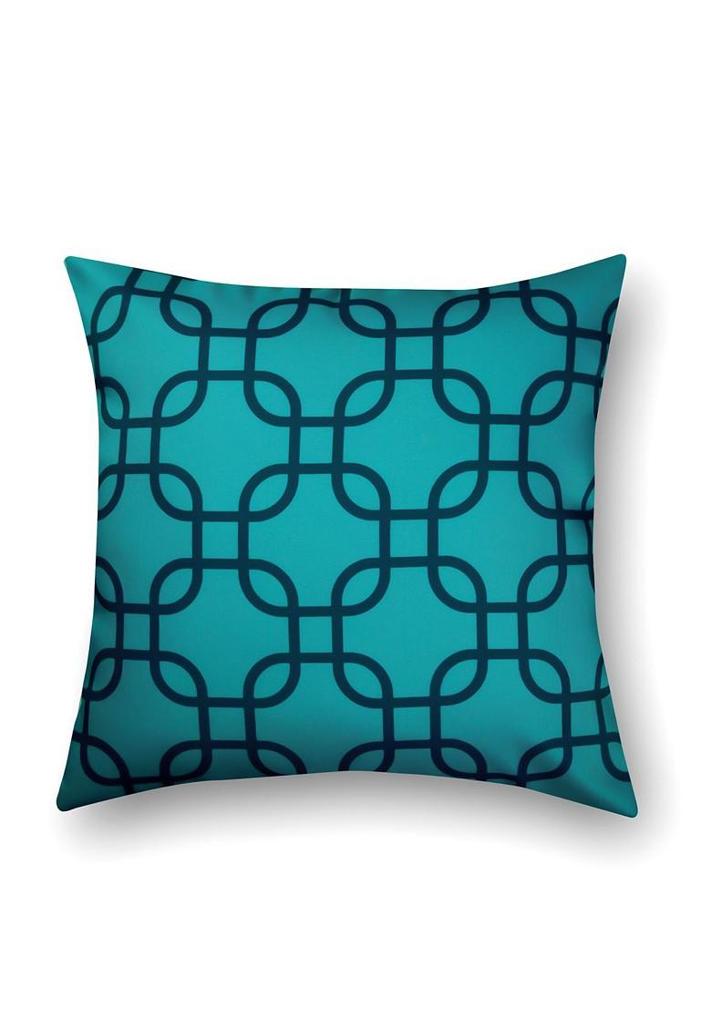 Blue And Green Set Of 3 Printed 16 X 16 Square Cushion Covers