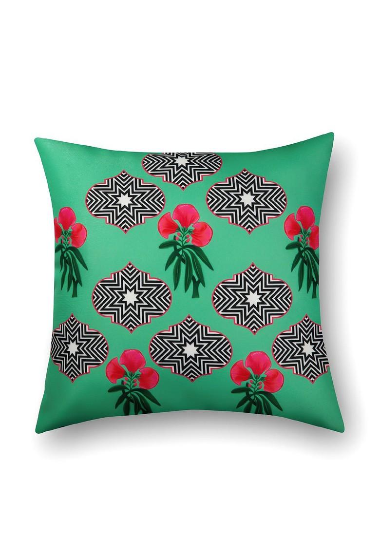 Multicoloured Set Of 3 Printed 16 X 16 Square Cushion Covers