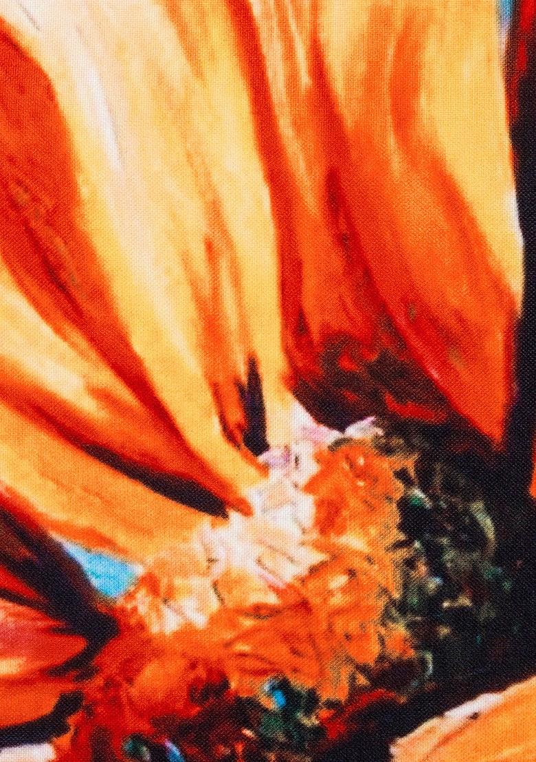 Orange Set Of 2 Printed 16 X 16 Square Cushion Covers