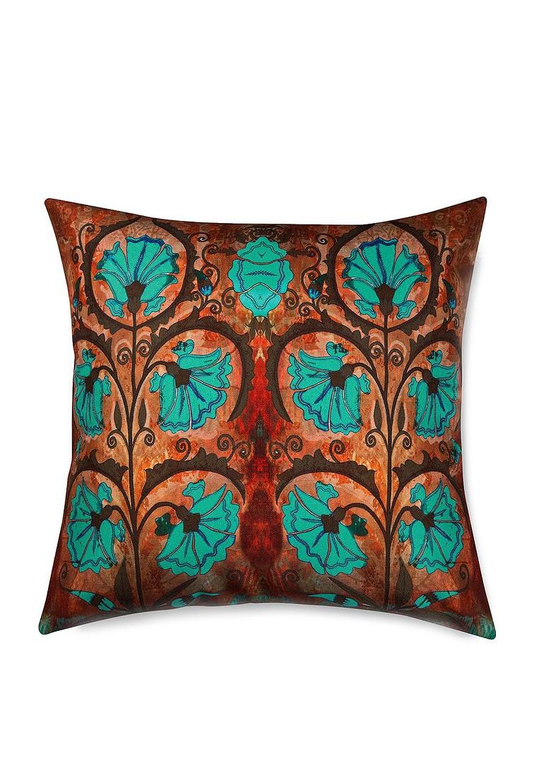 Brown Set Of 2 Floral Print 16 X 16 Square Cushion Covers