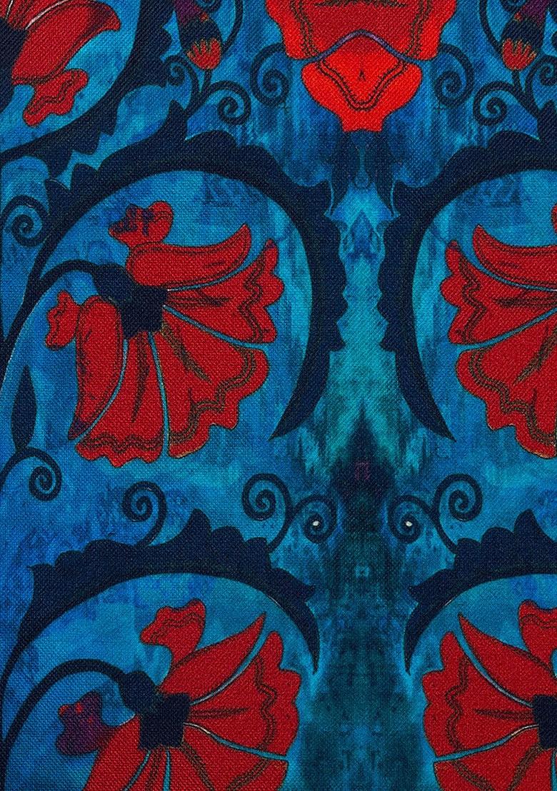 Blue Set Of 5 Printed 16 X 16 Square Cushion Covers