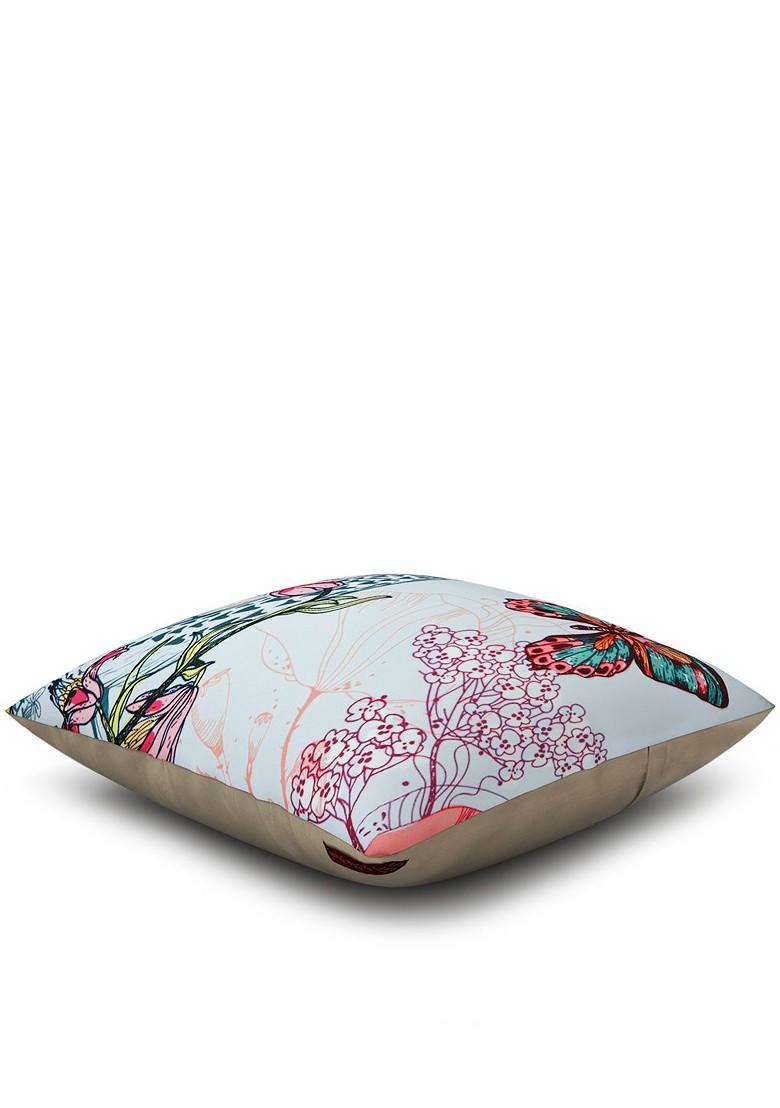 Blue Set Of 2 Printed 16 X 16 Square Cushion Covers