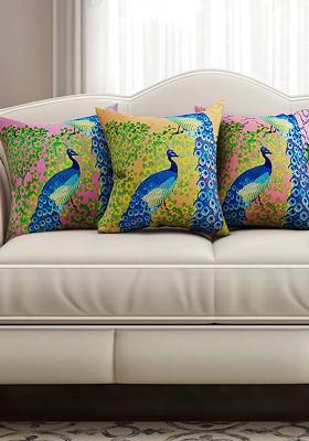 Multicoloured Set Of 3 16 X 16 Square Cushion Covers