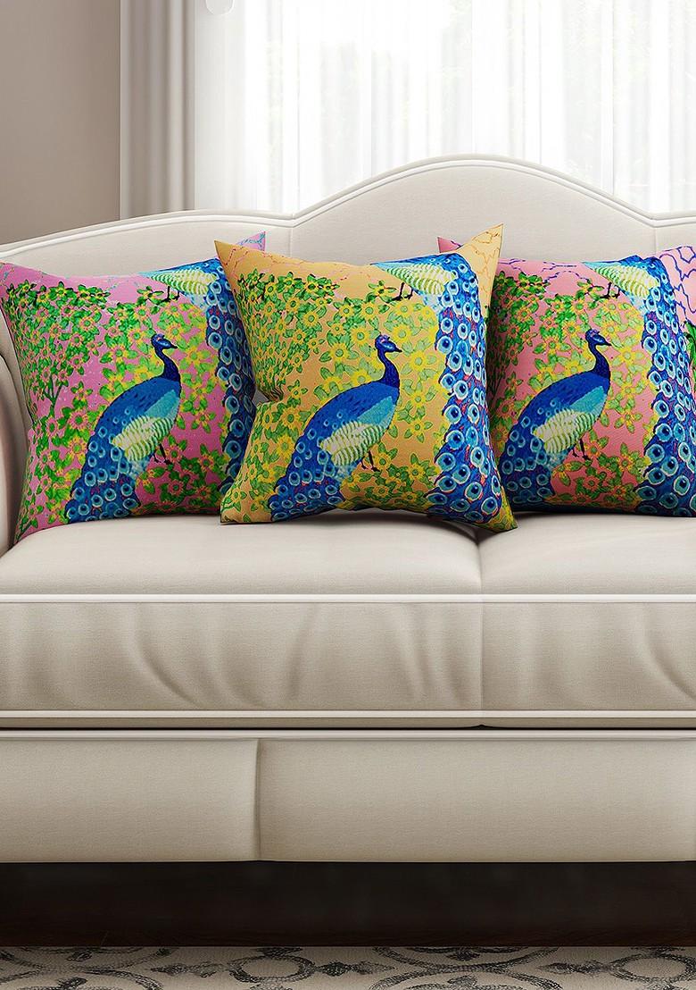 Multicoloured Set Of 3 16 X 16 Square Cushion Covers