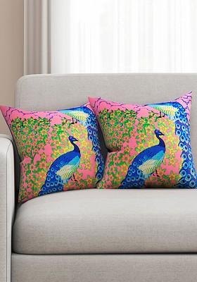 Pink Set Of 2 16 X 16 Square Cushion Covers