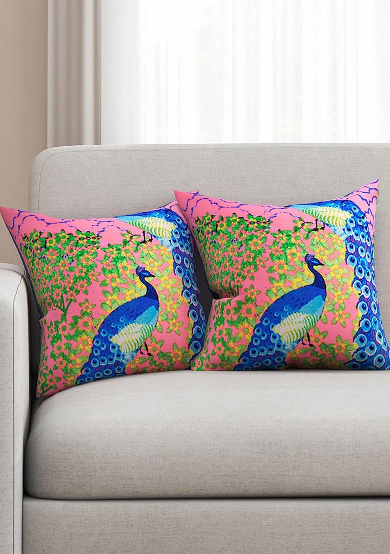 Pink Set Of 2 16 X 16 Square Cushion Covers