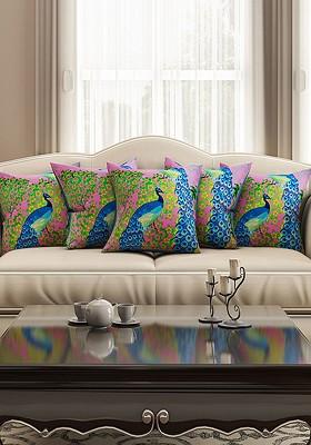 Pink Set Of 5 16 X 16 Square Cushion Covers