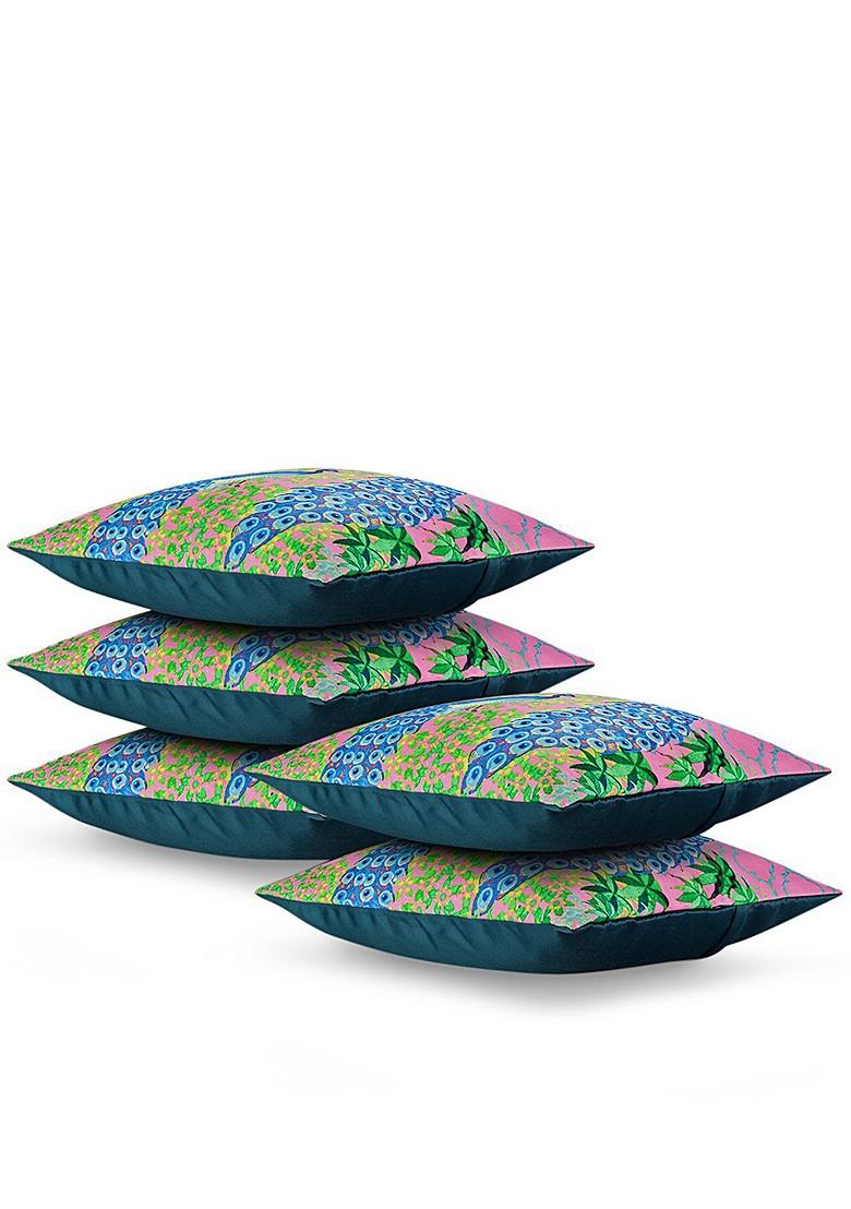 Pink Set Of 5 16 X 16 Square Cushion Covers