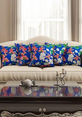 Blue Set Of 5 16 X 16 Square Cushion Covers