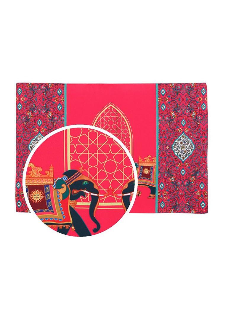 Set Of 6 Pink Printed Table Placemats And Runner Set