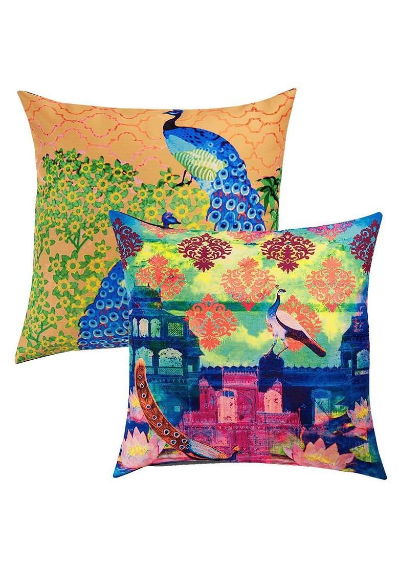Multicoloured 16 X 16 Set Of 8 Square Cushion Covers
