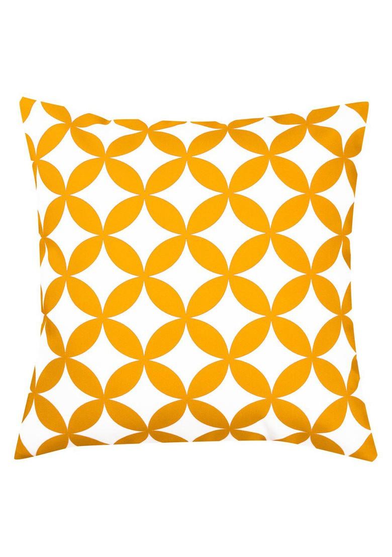Yellow And White Set Of 10 Printed 16 X 16 Square Cushion Covers