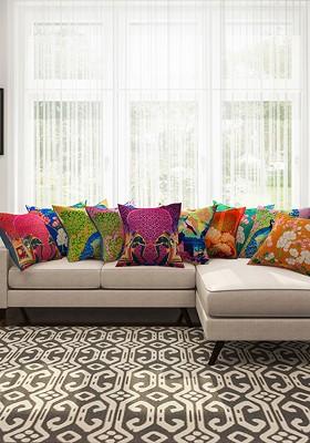 Multicoloured 16 X 16 Set Of 10 Square Cushion Covers