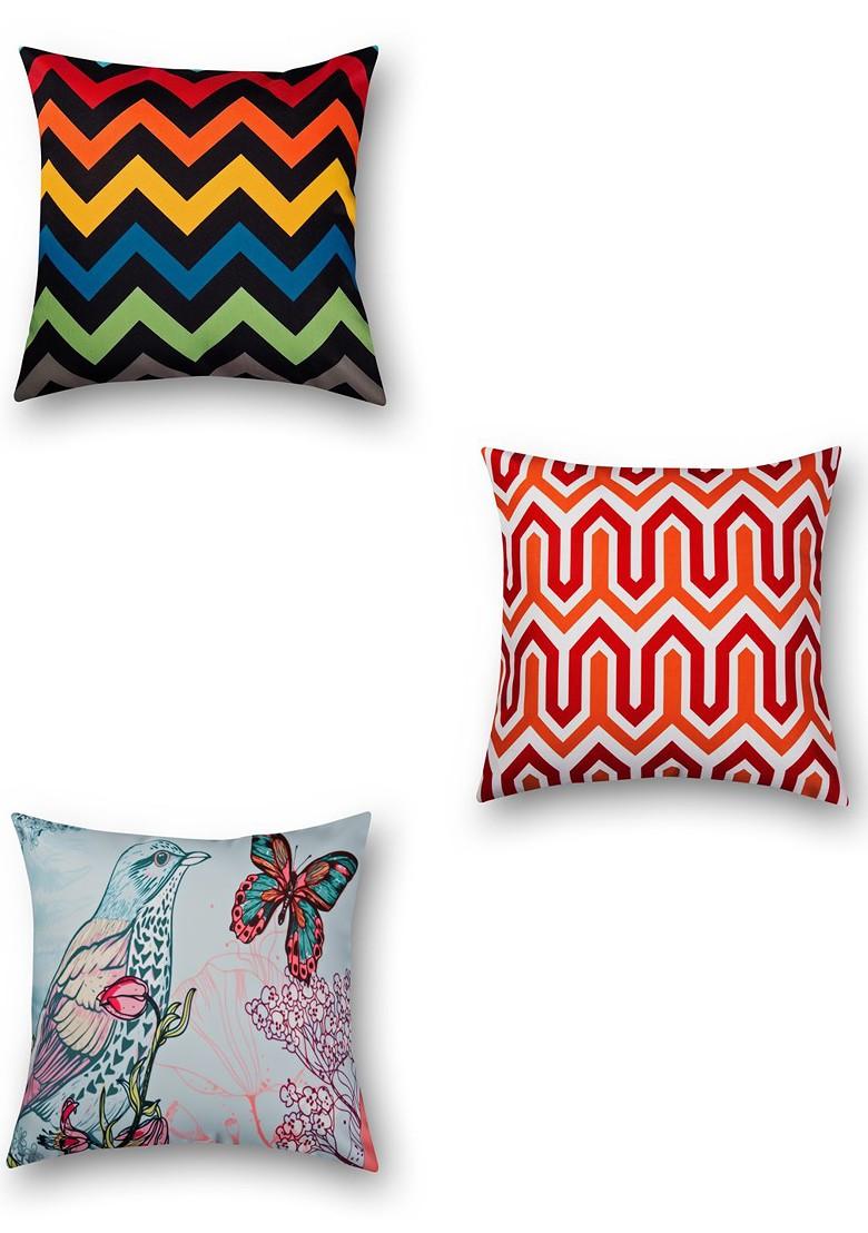 Set Of 10 Printed 16 X 16 Square Cushion Covers
