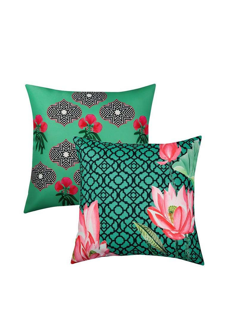 Multicoloured Set Of 8 Printed 16 X 16 Square Cushion Covers