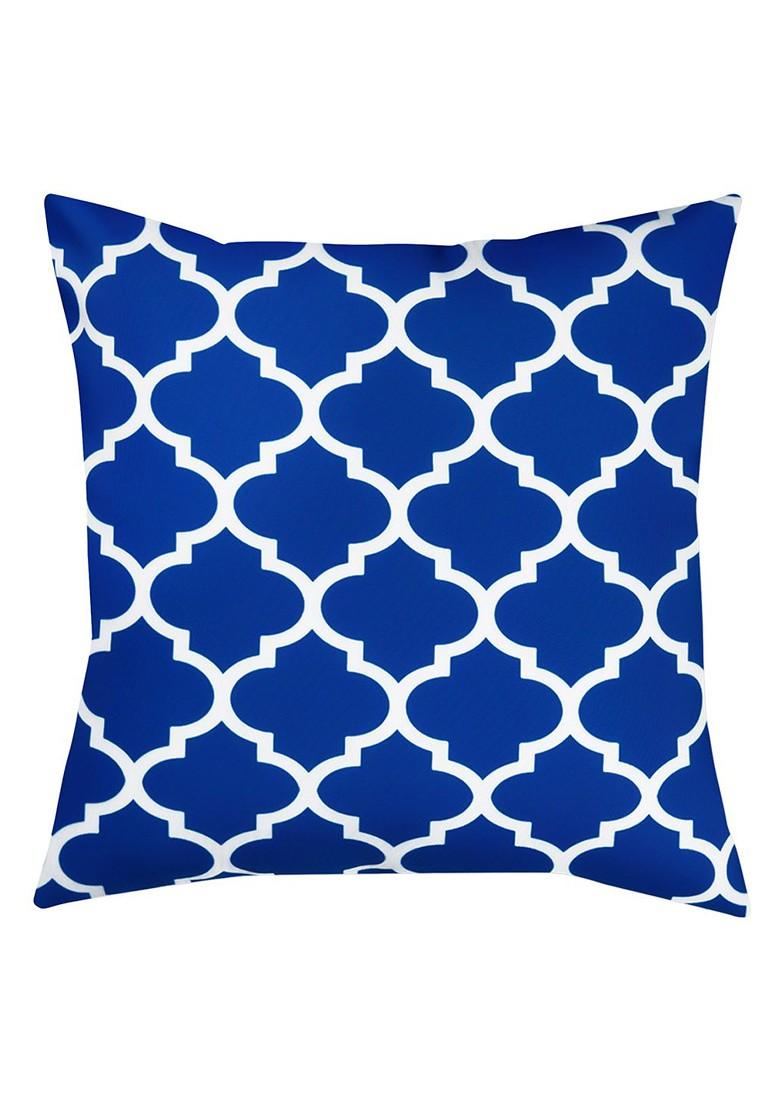Blue And White Set Of 10 Printed 16 X 16 Square Cushion Covers