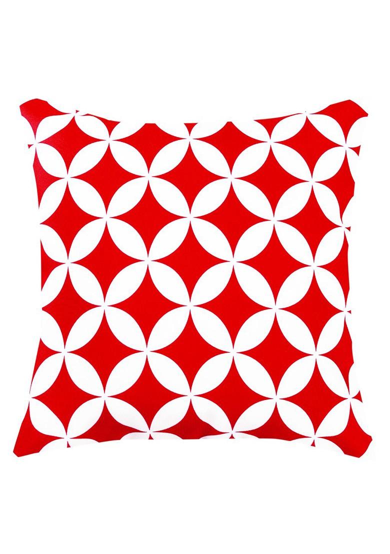 Red And White Set Of 8 Printed 16 X 16 Square Cushion Covers