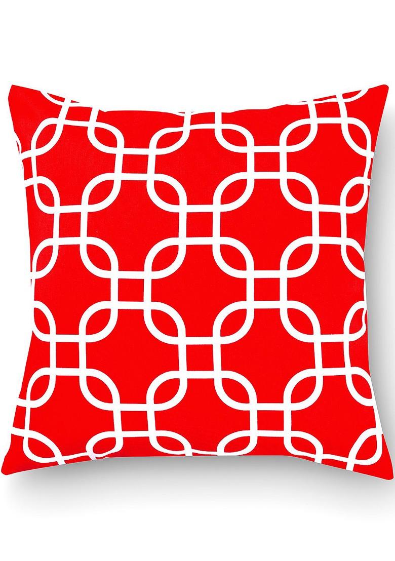 Red And White Set Of 8 16 X 16 Square Cushion Covers