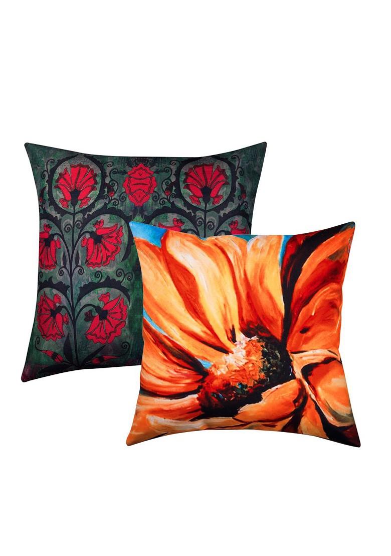 Multicoloured Set Of 8 Printed 16 X 16 Square Cushion Covers