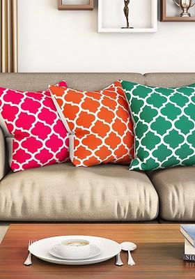 Multicoloured Set Of 3 16 X 16 Square Cushion Covers