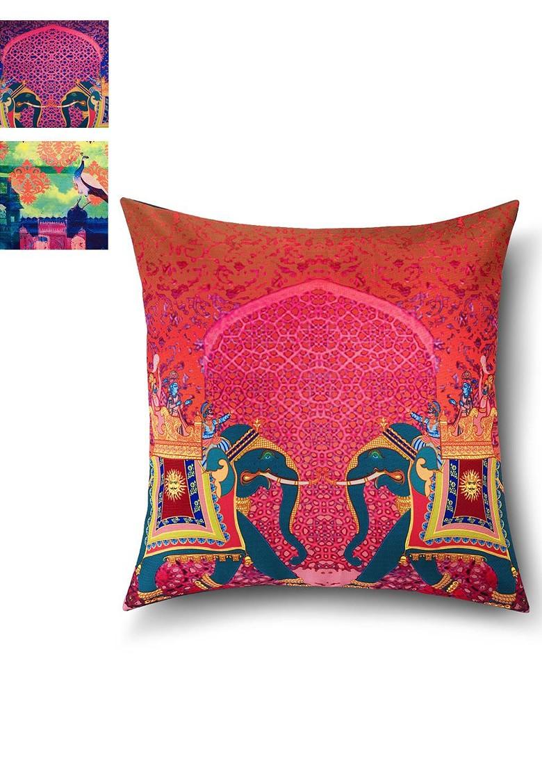 Multicoloured Set Of 3 16 X 16 Square Cushion Covers
